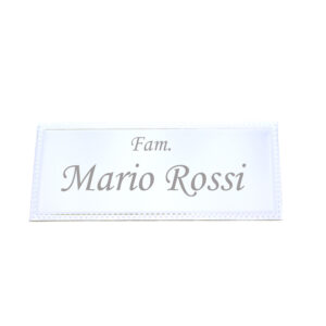 Targhetta Per Porta Ingresso Personalizzata Targa rettangolare alluminio lucido con Incisione laser, Design piatta , 4,5x10x0,2 cm per Porte o muri.