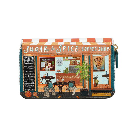 Portafoglio da Donna con Zip Sugar and Spice Coffee Shop