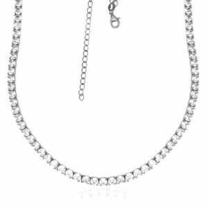Collana tennis con zirconi bianchi da 3mm 37+6 cm