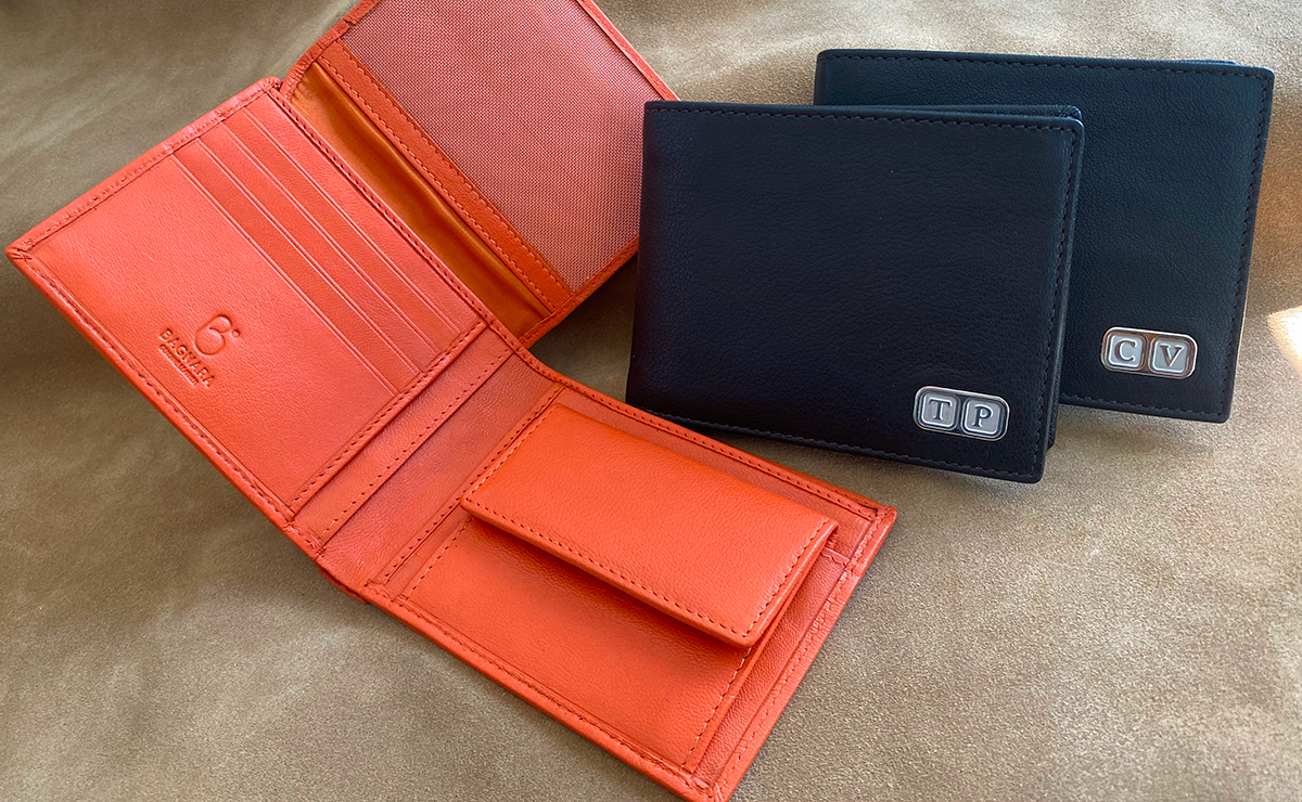 Bagnara Portafoglio personalizzato con iniziali da uomo con porta-documenti - immagine 2