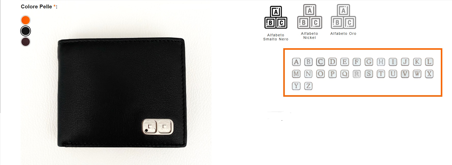 Bagnara Portafoglio personalizzato con iniziali da uomo con porta-documenti